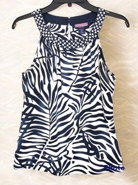 Vineyard Vines 100% Silk Beaded Sleeveless Top